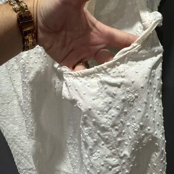 LOFT White Ruffle Sleeve Top - Picture 9 of 10